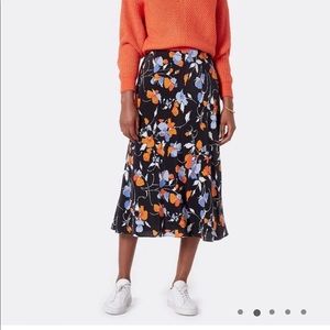 Joie Floral Silk Midi Skirt